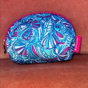 Lilly Pulitzer Pink and Blue Patterned Accessory Pouch